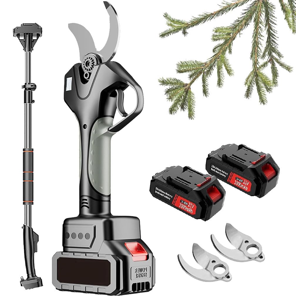 Tijeras de podar eléctricas Profesionales, Podadora inalámbrica con pértiga Extensible, Diámetro de Corte de 50 mm, para poda de árboles frutales, viñedos y jardinería