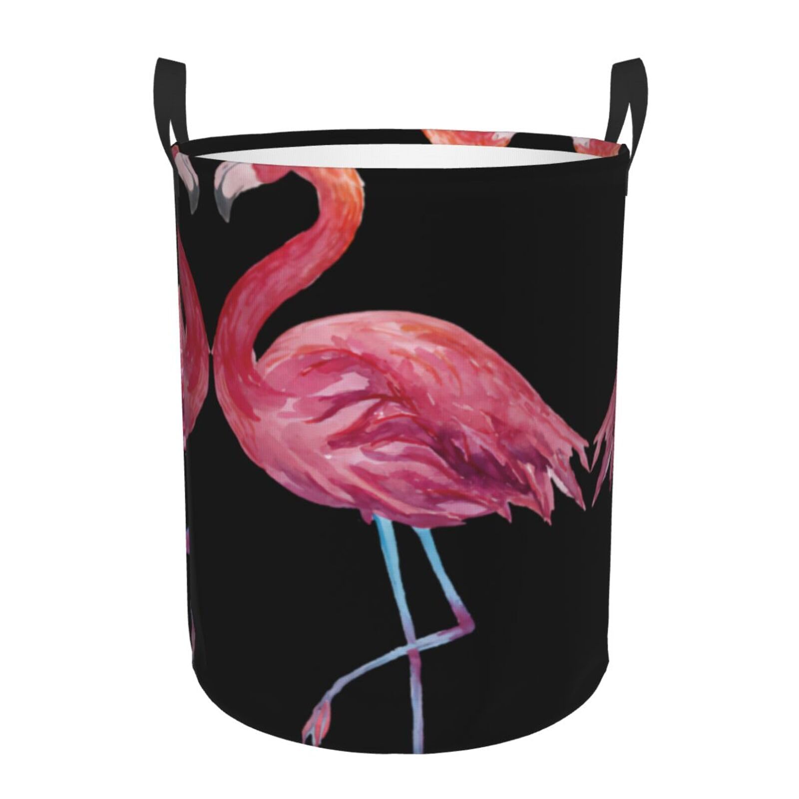 S Circular Hamper Flamingos Print Storage Basket for Home