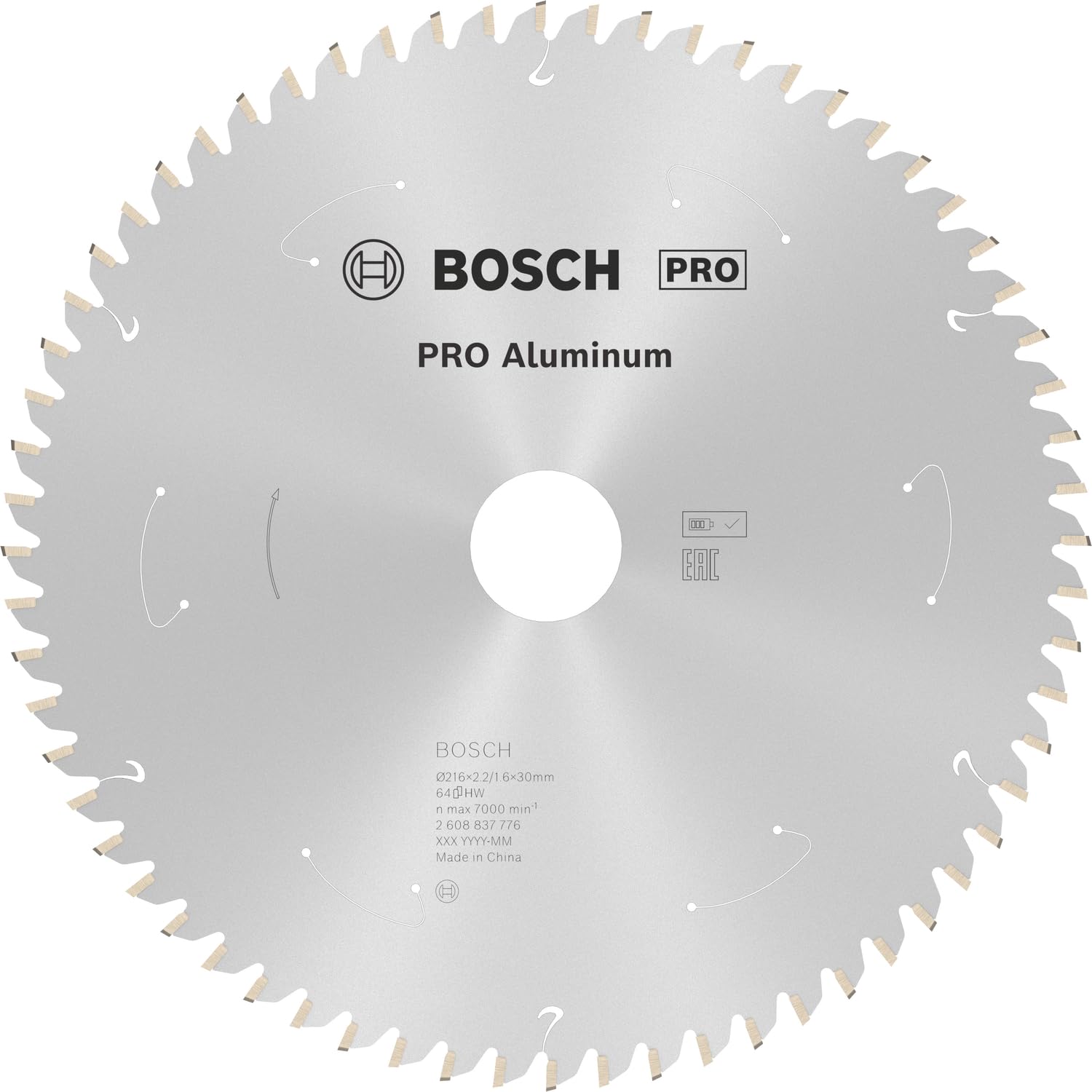 Bosch Professional Lama per sega circolare Standard for Aluminium (alluminio, 216 x 30 x 2.2 mm, 64 denti, accessorio per sega circolare a batteria)
