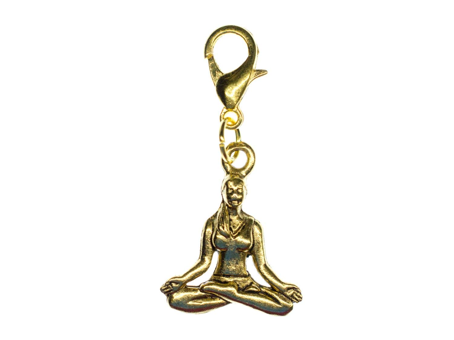 Miniblings Buddha Yoga Lotussitz Charm Buddhism medytacja Gold - ręcznie robiona modna biżuteria I zawieszka na łańcuszek pozłacana - zawieszka z zawieszkami - zawieszka do bransoletki, 20mm, Bawełna,