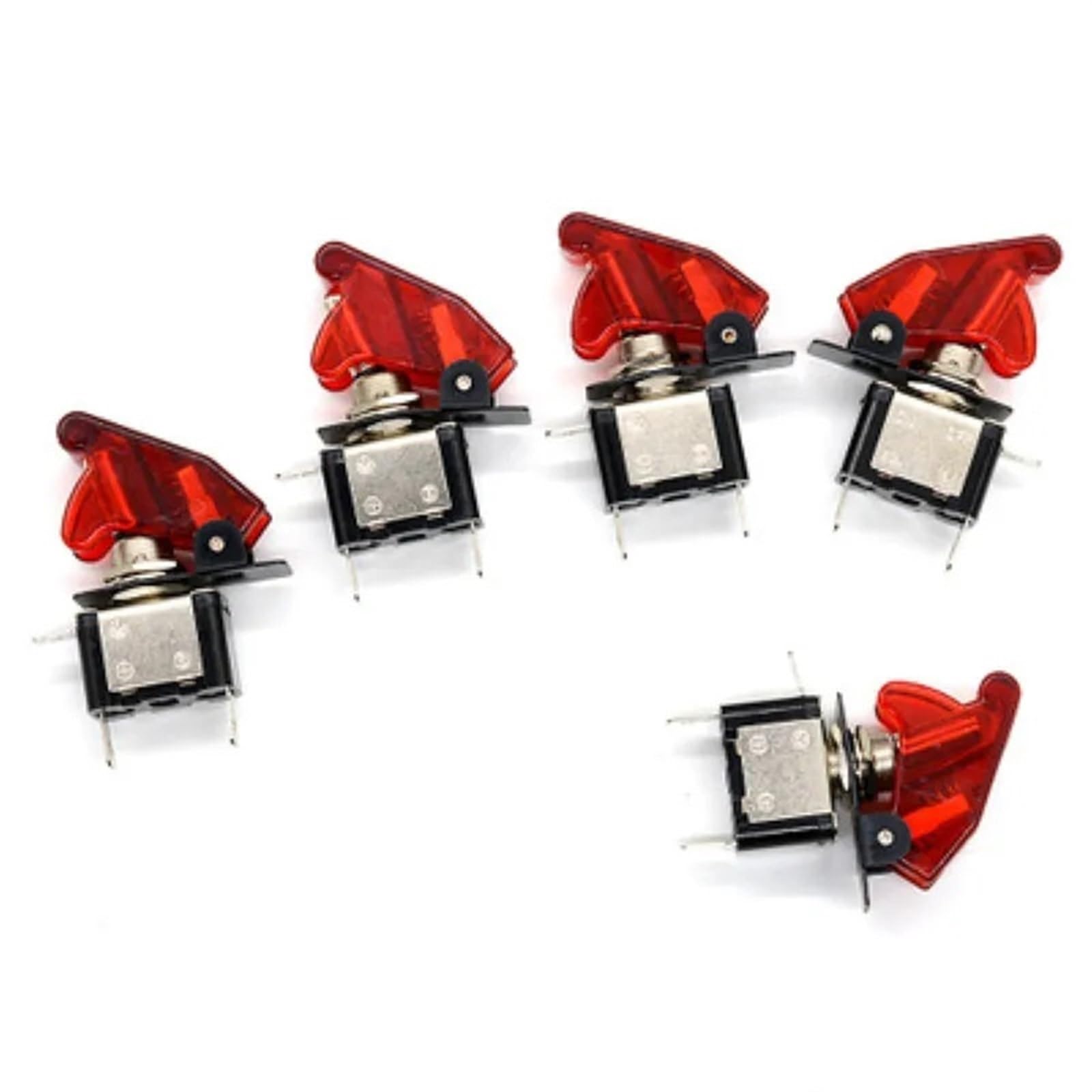 5 pièces 2 broches Modification de voiture et de moto LED avec interrupteur de phare à bascule en alliage d'aluminium 12V 20A