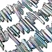 SUNYIK Transparent Green Titanium Coated Crystal Points Quartz Rough Sticks Spikes Point Beads 15 inch Strand Drilled