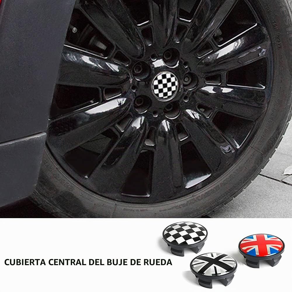 Neumáticos de Coche Llantas de Rueda Cubo Central Decoración Insignia Tapas de la Cubierta Tapacubos 54mm para MN Cooper JCW One S R55 R56 R57 R58 R59 R60 R61 Clubman Countryman