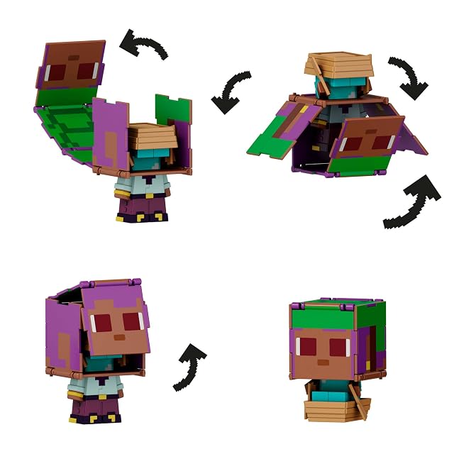 Foto 4 de 6 de Mattel Minecraft Flippin’ Figs Pack de dos figuras de acción a escala de 9,5cm con cabezas grandes