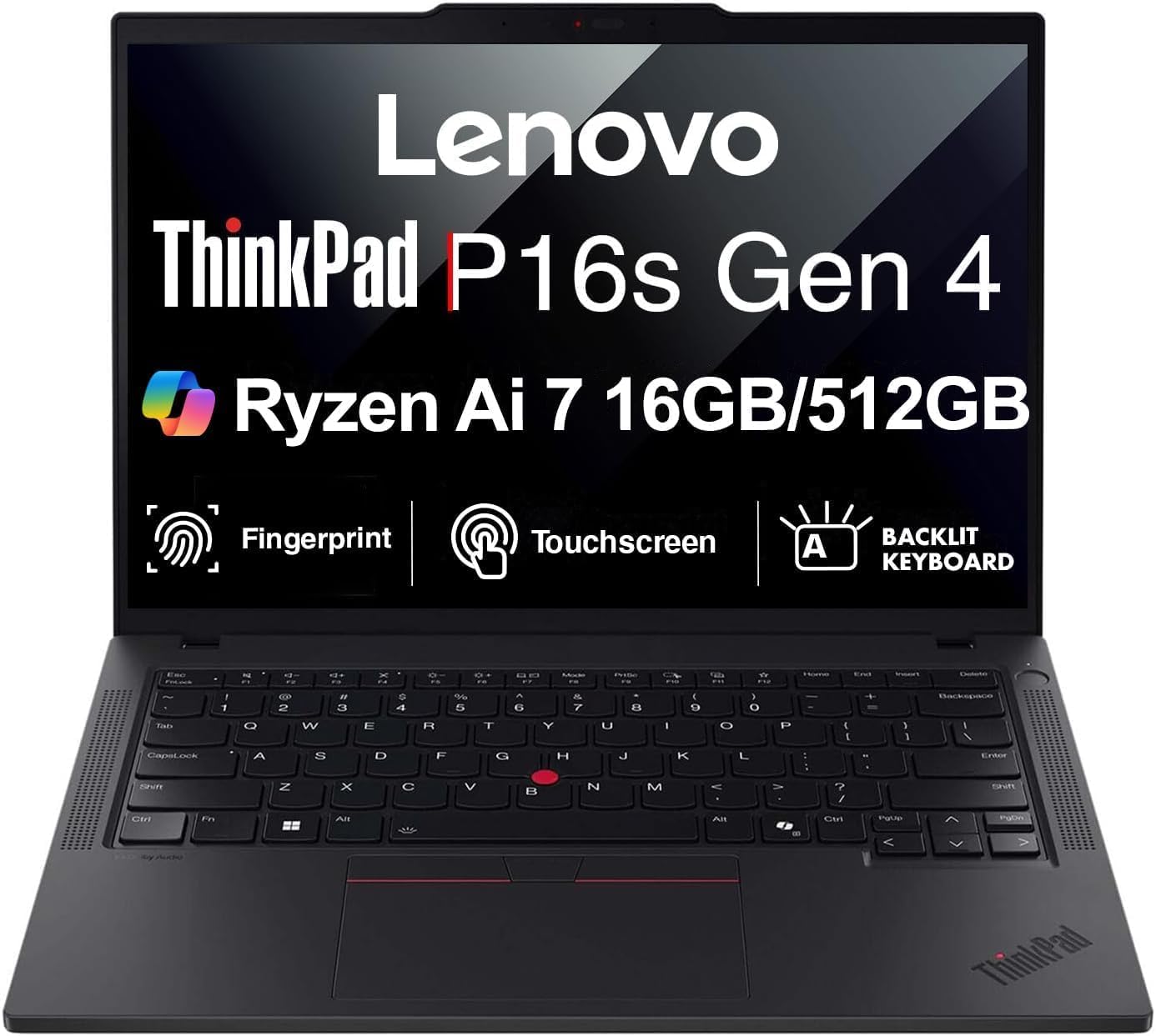 Lenovo ThinkPad P14s Gen 4 16" 4K OLED Touch Laptop, Ryzen AI 7, 16GB/512GB | Copilot+ PC Mobile Workstation, AMD Radeon 860M, Backlit KB, Fingerprint, 2 X Thunderbolt 4, WiFi 7+BT, Win 11 Pro