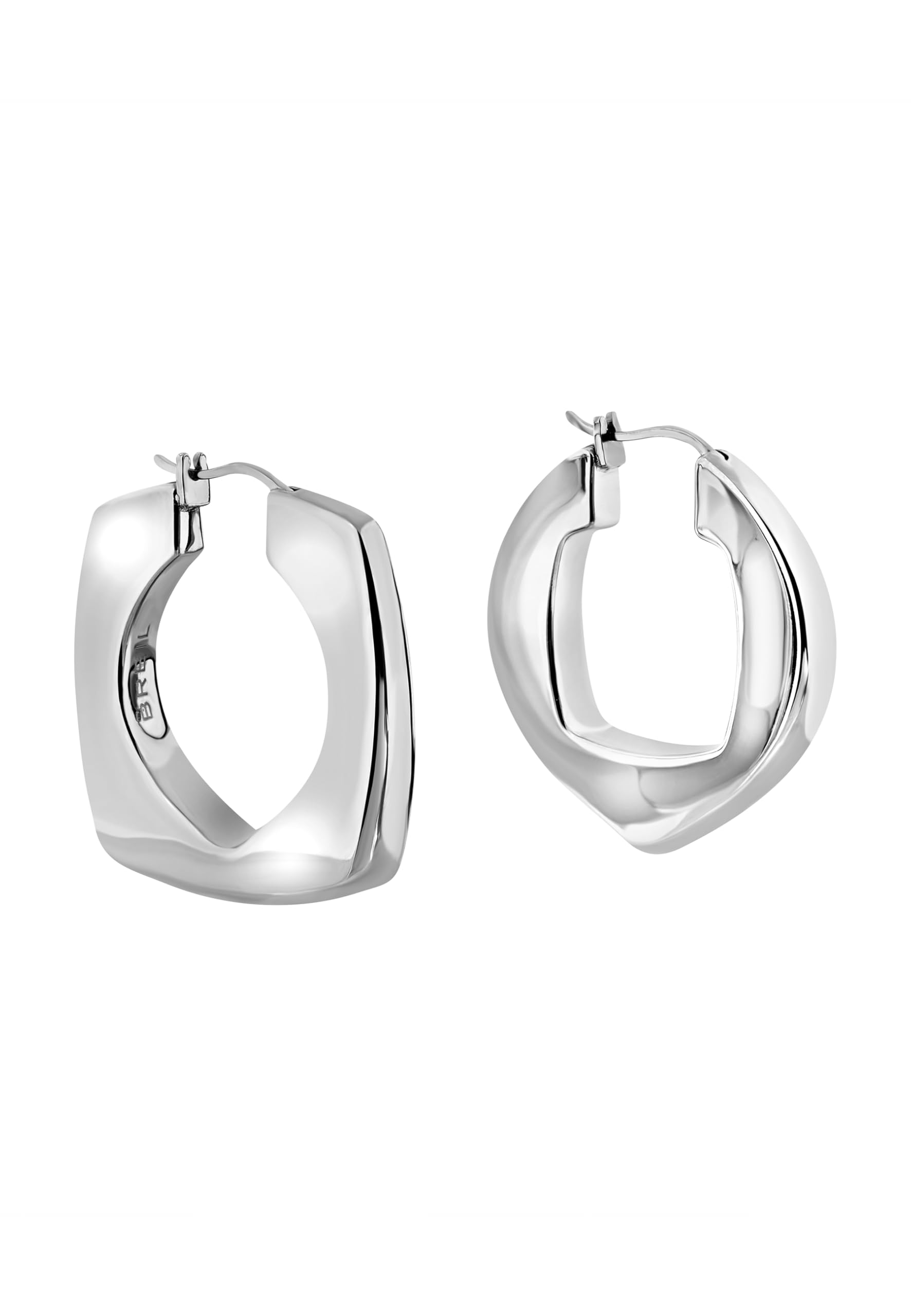 Joya Breil TJ3944 colección TETRA GOES BIG, pendientes para hombre de acero color plata talla 34 con sin piedras