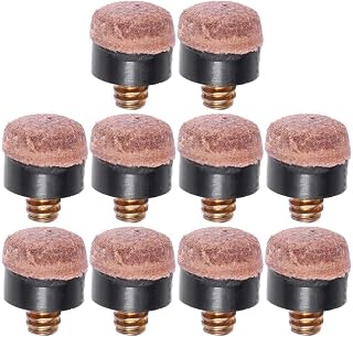 VOSAREA 20pcs Screw on Tips 10mm Cue Tip for Pool Cues and Snooker Billiard Supplies