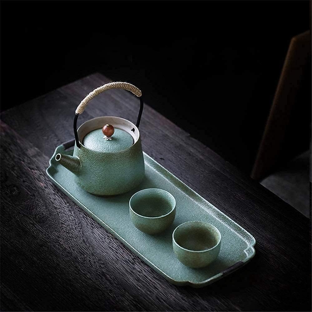 Teapot, Japanese Style Iron Teapot With Infuser Ceramic Porcelain Tea Cup Set Teapot With Handle And Teacup Housewarming Gift Home Decoration Gift Suitable For Home And Office Coffee Te/Green/One Size