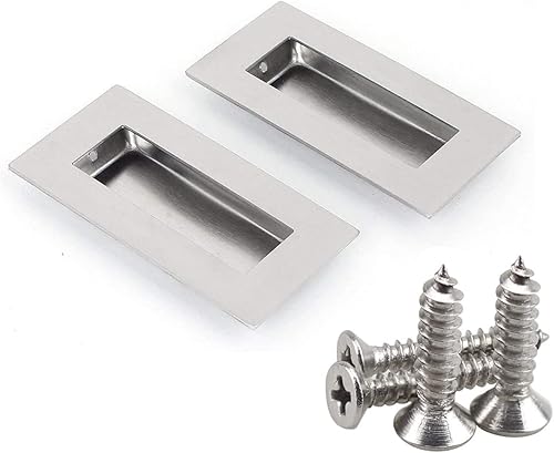 2 unidades de acero inoxidable para tirar rectangular-satinado cepillado, borde afilado libre (002#)