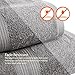 Amazon Basics 6 Piece Oversized Fade resistant Towel set, 100% Cotton towels for bathroom, soft and absorbent, 2 Bath Towels, 2 Hand Towels and 2 Washcloths bathroom towel set, Gray