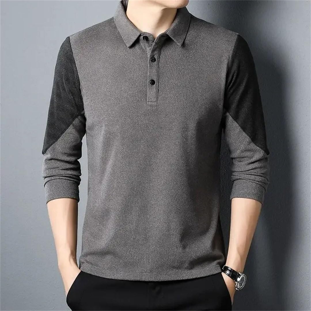 Sudaderas tipo polo holgadas de manga larga para hombre