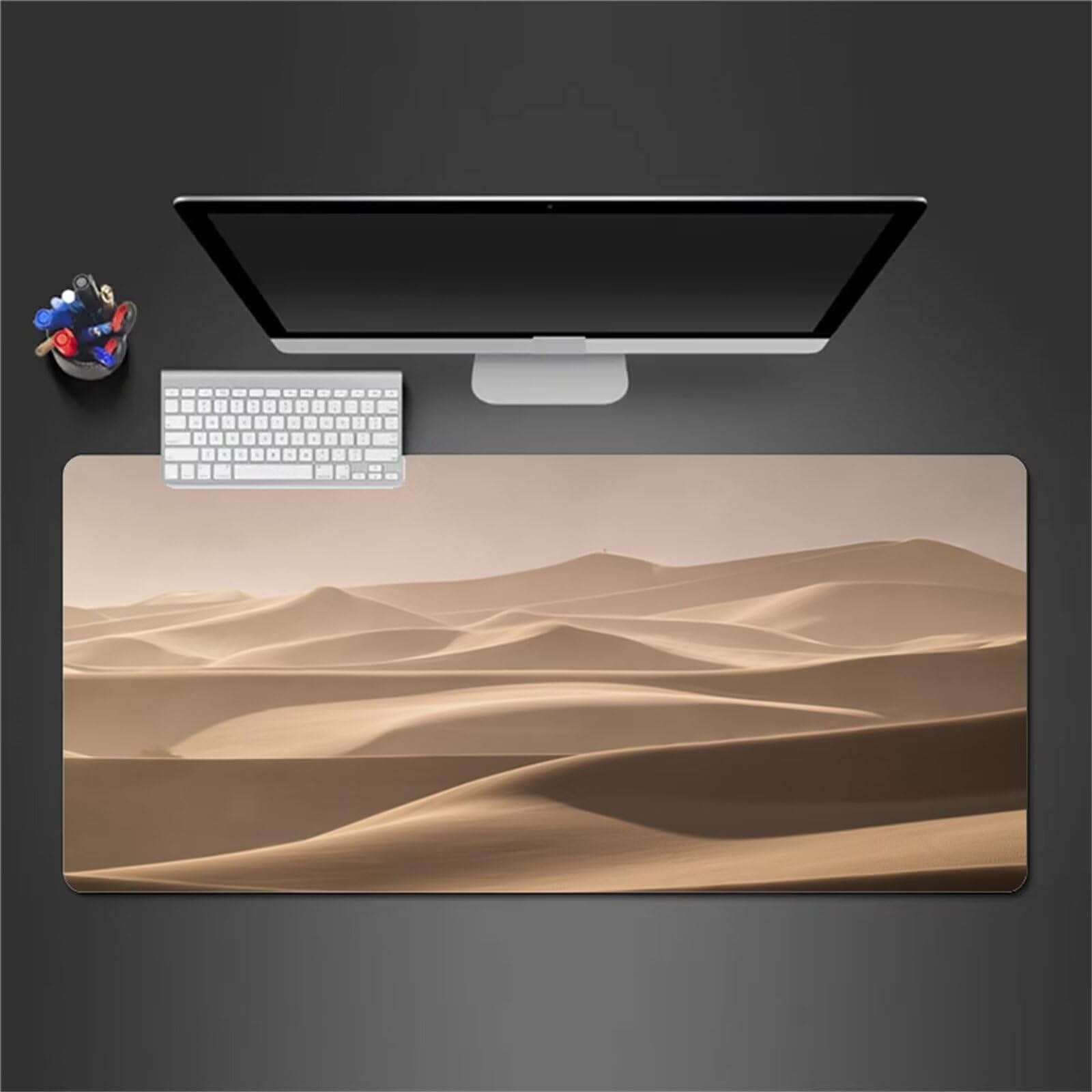 Alfombrilla Raton Gaming XXL 1200x600x2cm Alfombrilla de Ratón Grande Alfombrilla Gaming de Escritorio con Base Antideslizante para Gamers PC y Portátil (Paisaje del Desierto)