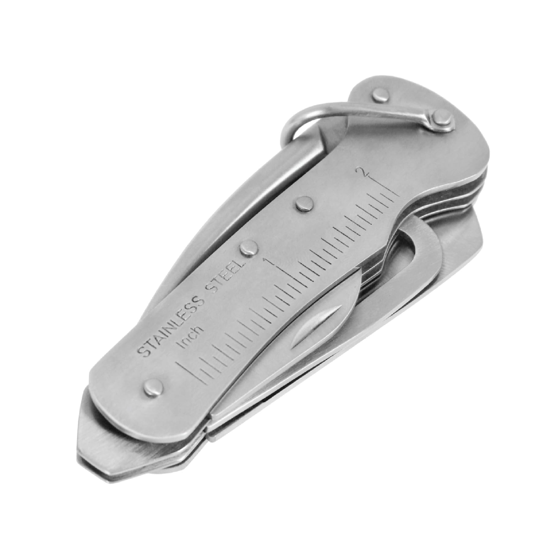 Couteau de voile entièrement en acier inoxydable - Couteau de bateau pour skipper - Lame dentelée de 7 cm en acier 420, marlspieker, ouvre-boîte, anneau de sécurité