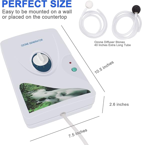 SHD Ozone Generator Water Ozonator O3 Ozone Machine 600mg/h for Home Air, Water, Fruits, Vegetables Clean
