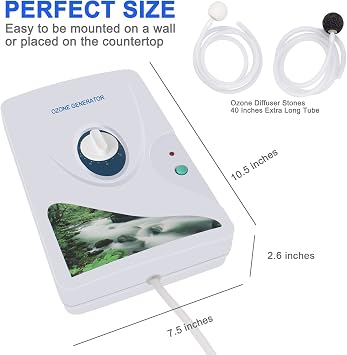 SHD Ozone Generator Water Ozonator O3 Ozone Machine 600mg/h for Home Air, Water, Fruits, Vegetables Clean