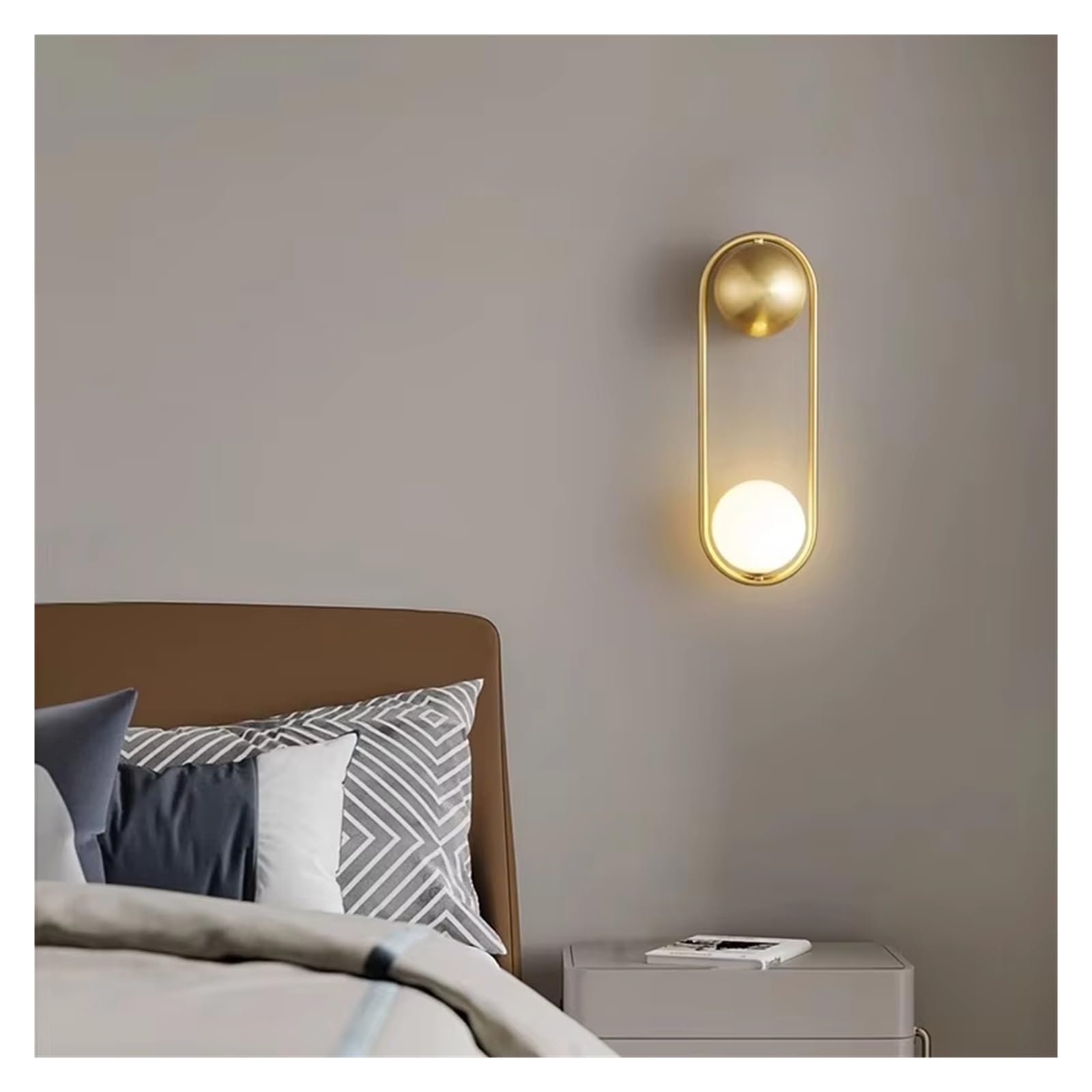 Lampada da Parete a LED Minimalista nordica - Luce Moderna di Lusso per corridoio, Camera da Letto, Ingresso e Scale Elegante apparecchio di Illuminazione da Comodino (d Bianco Cal
