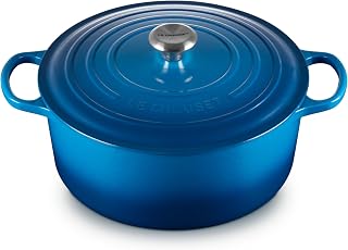 Le Creuset Signature Gusseisen-Bräter mit Deckel, Ø 30 cm, Rund, Für alle Herdarten und Induktion geeignet, Volumen: 8,4 l, 7,165 kg, Marseille