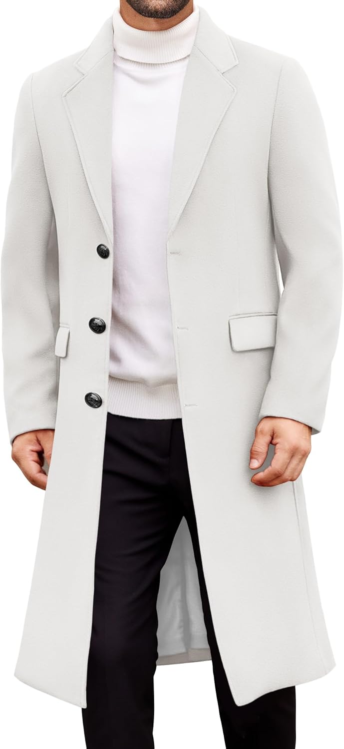COOFANDY Notched Collar Trench Coat