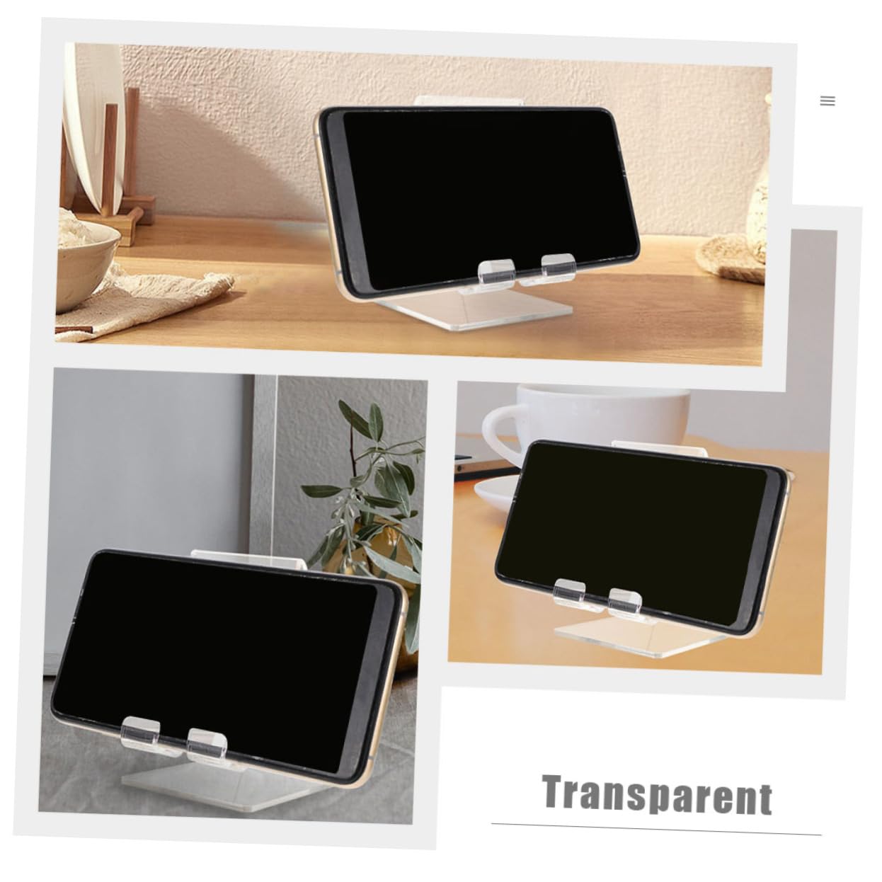Operitacx 4 Pz Porta Cellulare Trasparente Forniture Da Scrivania Supporto Per Cellulare Supporto Per Telefono Da Ufficio Per Scrivania Supporto Tablet Impostare Acrilico Addensare