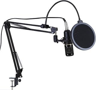 Hosioe Kit de Microfone de Suspensão Profissional BM800 Estúdio Transmissão Ao Vivo Broadcasting Gravação Microfone Condensador Set