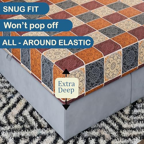 Image of Kuber Industries Cotton 150 TC Double Bedsheet With 2 Pillow Covers | Machine Washable Soft Bedsheet For Living Room, Home & Hotels | Rangoli Design - Brown & Black