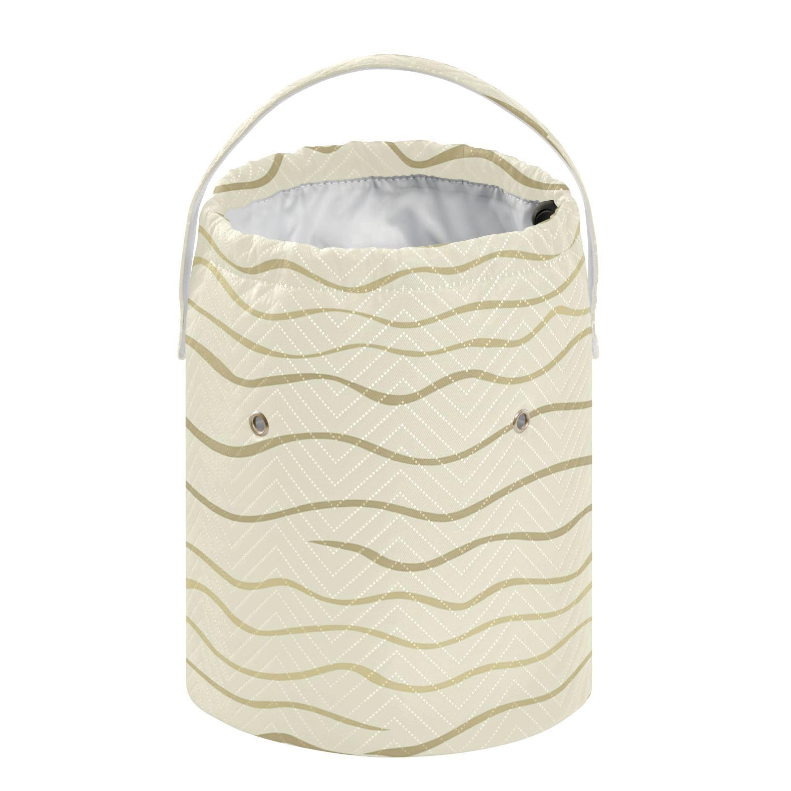 Minimalist Wave Lines Beige Crochet Storage Crochet Needle Case with Holes Storage Bag for Crochet Tool Crochet Supply