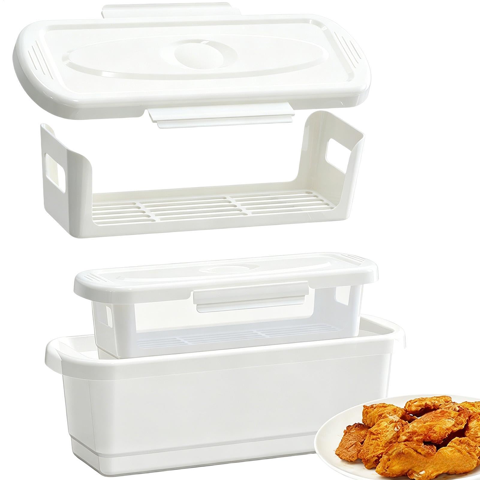 Agitador Para Rebozar El Pescado Gadget De Cocina Multifuncional Con | Estación Rebozado para Pollo para Aros de y Verduras en la Cocina, el Comedor, los Hogares y Restaurante