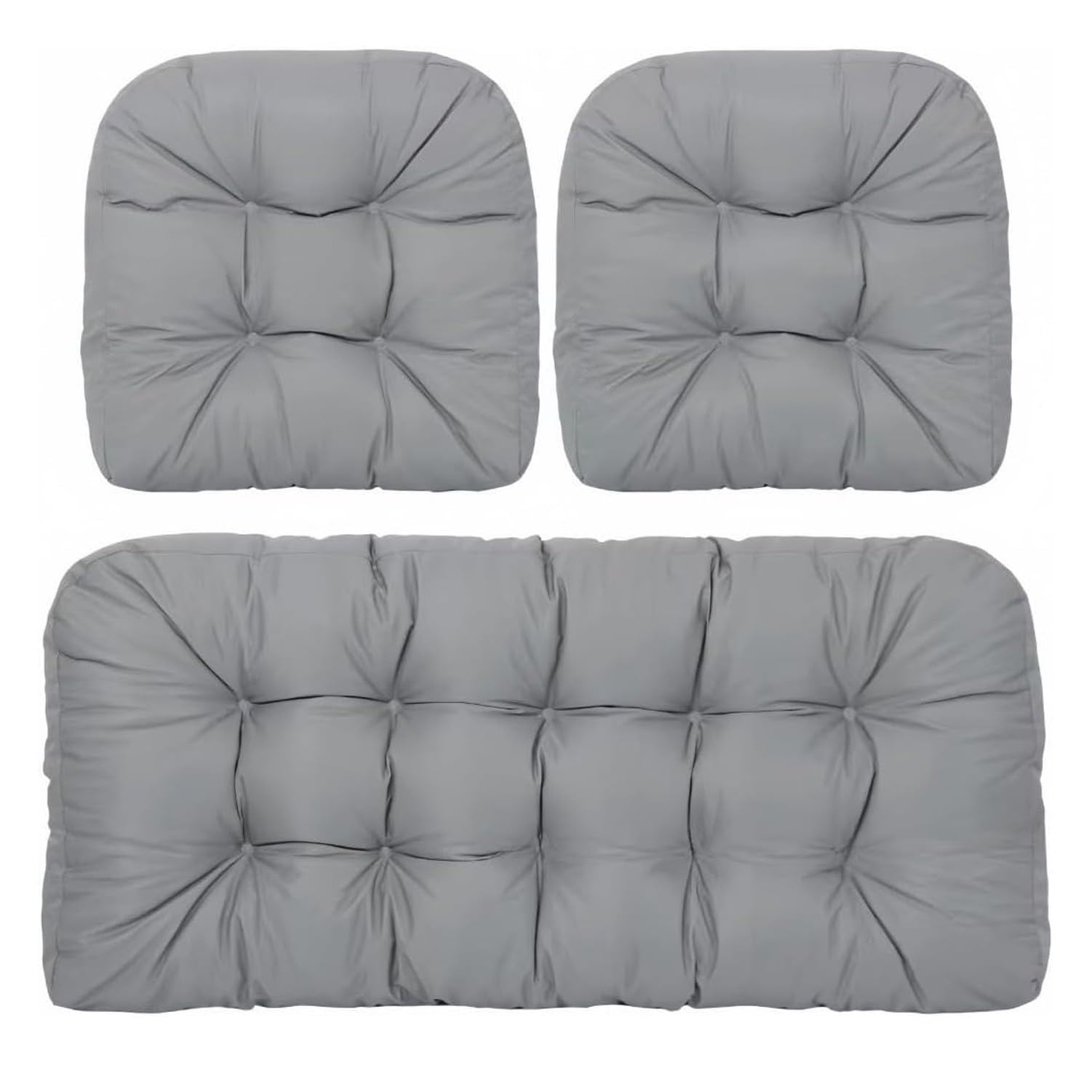 Tapis de rechange en osier pour remplacer vos coussins usés de banc et fauteuil de jardin gris