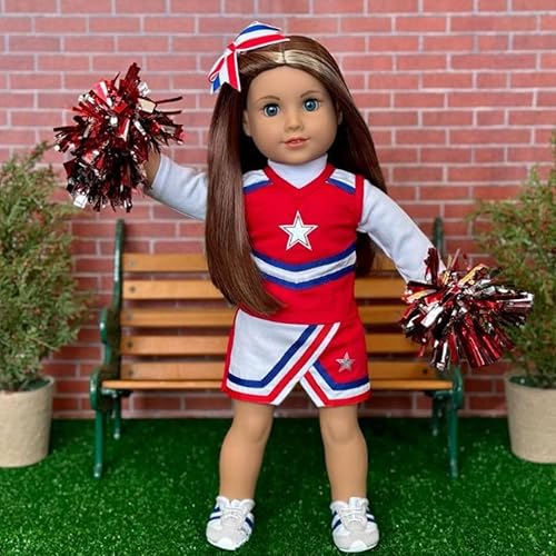 Miniatura 7 de Emily Rose Ropa y accesorios para muñecas de 18 pulgadas  7 piezas de EE. UU. de 18 pulgadas para animadora de muñeca de animadora deportiva