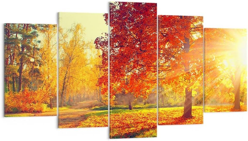Décoration murale salon tableau d'art mural 5 pièces paysage d'arbres canva