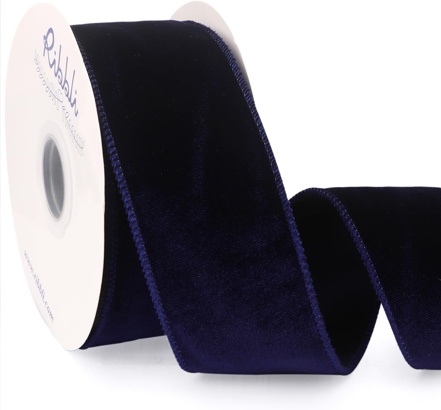 Ribbli Light Pink Velvet Wired Ribbon 2.5 Inch Velvet with Satin Christmas Ribbon for Gift Wrapping Christmas Tree Decoration Crafts Wreaths Supplies-Continuous 10 Yards