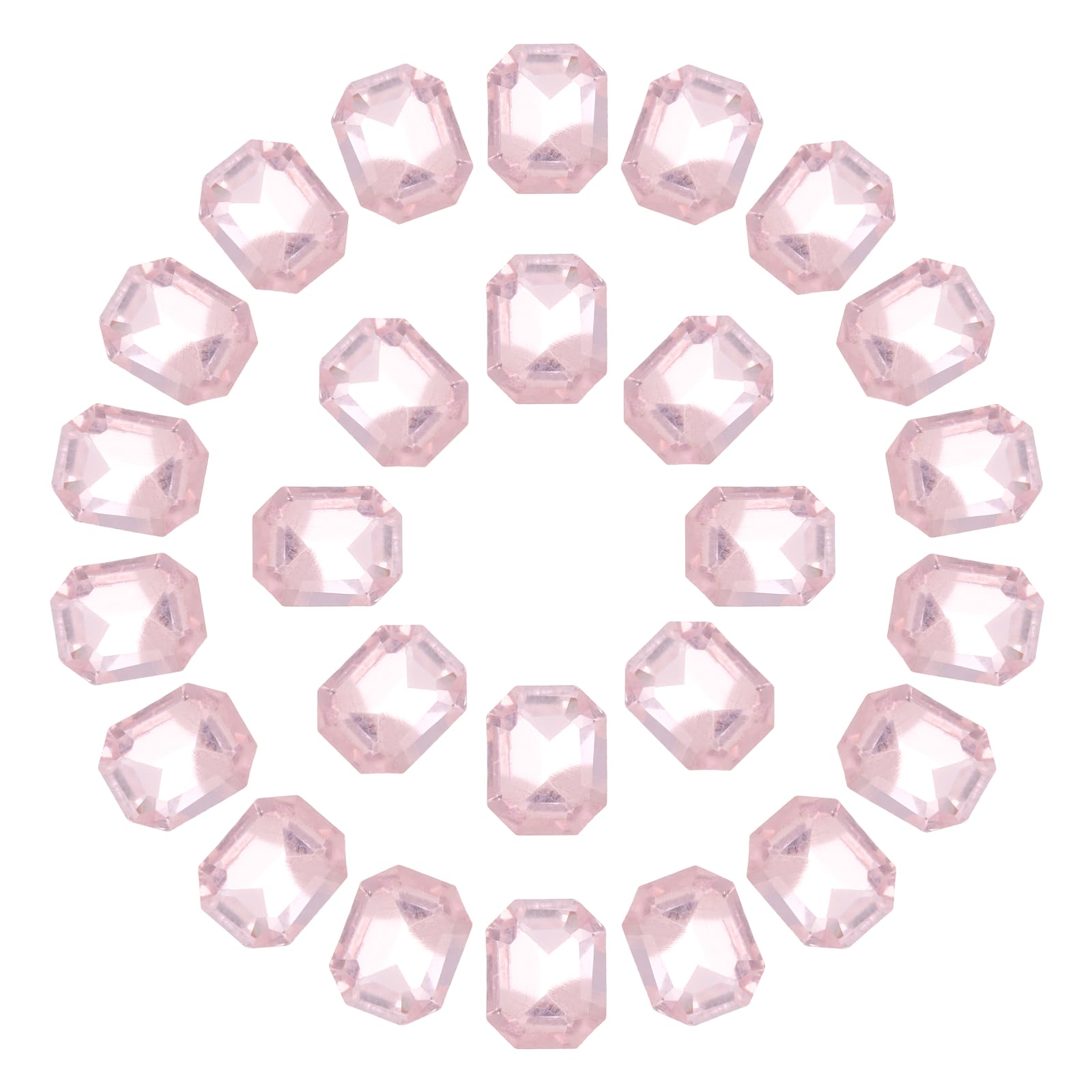 Diamantes de imitación rectangulares de cristal rosa de 8x10mm para manualidades y bisutería