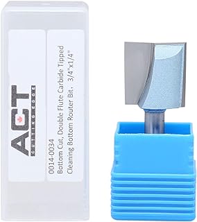 Accusize Industrial Tools 1/4" Shk Dia x 3/4" Cutting Dia Double Flute Carbide Tipped Bottom Cleaning (Surface Planing) Router Bit, 0014-0034