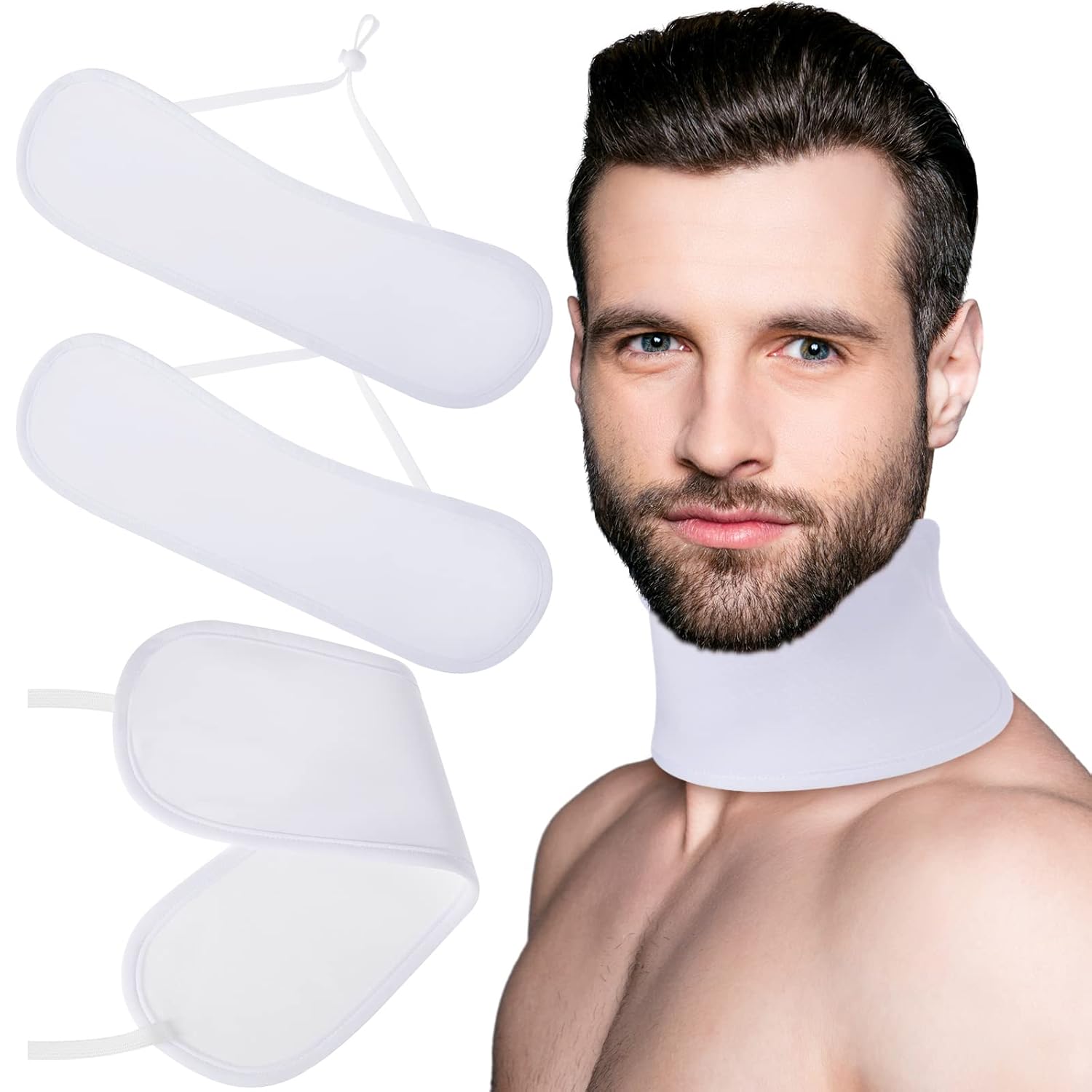 Kinlop 2 Pcs Men's Neck Castor Oil Pack Wrap with Flexible