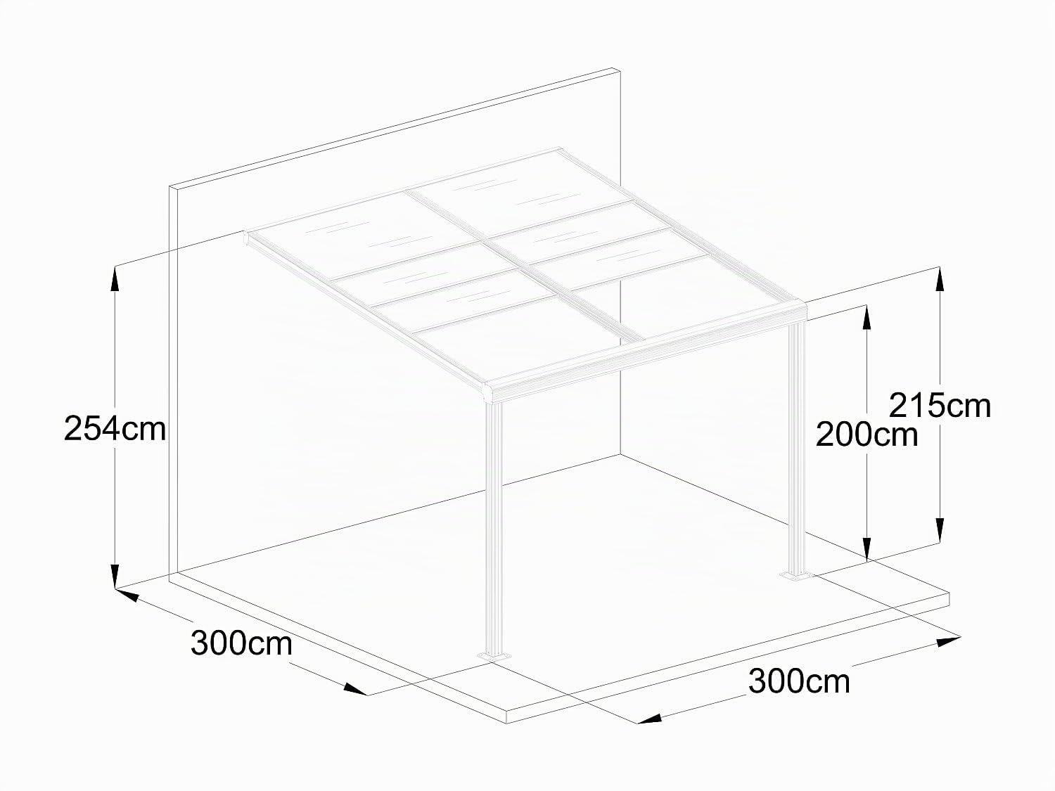 Vente-unique - Pergola adossée en Aluminium avec Toit Coulissant - 9 m² - Anthracite - IZEDA