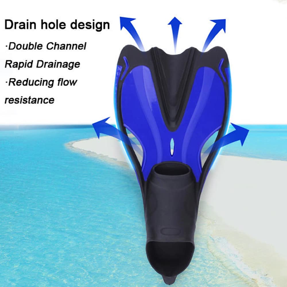 Pinne Punta Aperta Senza Cinghie Pinne Snorkeling Adulti - Tasca Piede Intero, Punta Aperta, Materiale PP/TPR, Con Borsa Trasporto Pinna Mark - 8