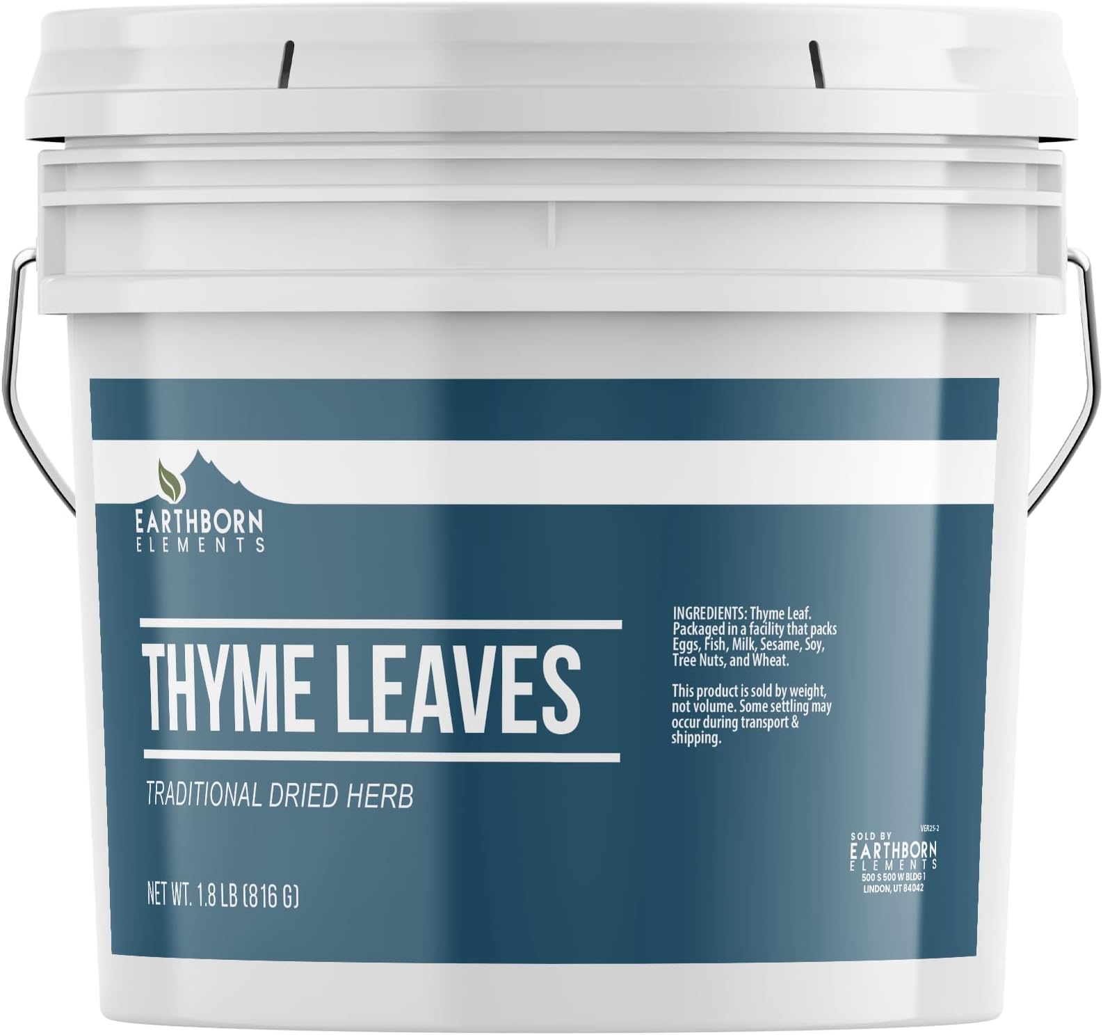 Earthborn Elements Thyme Leaves, Traditional Dried Herb, Bulk Size Gallon Bucket (28.8 Ounce)