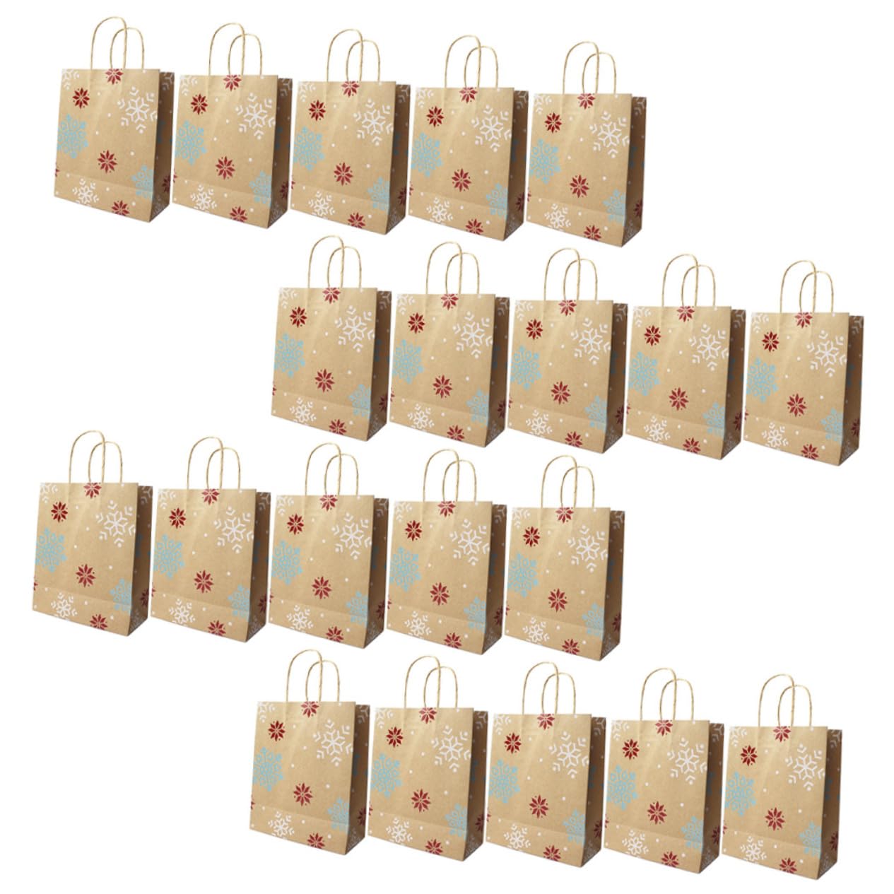 Hohopeti 20pezzi Sacchetti Regalo Di Natale Motivo Fiocco Di Sacchetti Di Carta Per Regali Tema Natalizio Adatti Per Dolci Cosmetici Tè Snack e Piccoli Regali Per Feste Compleanni e Altre o
