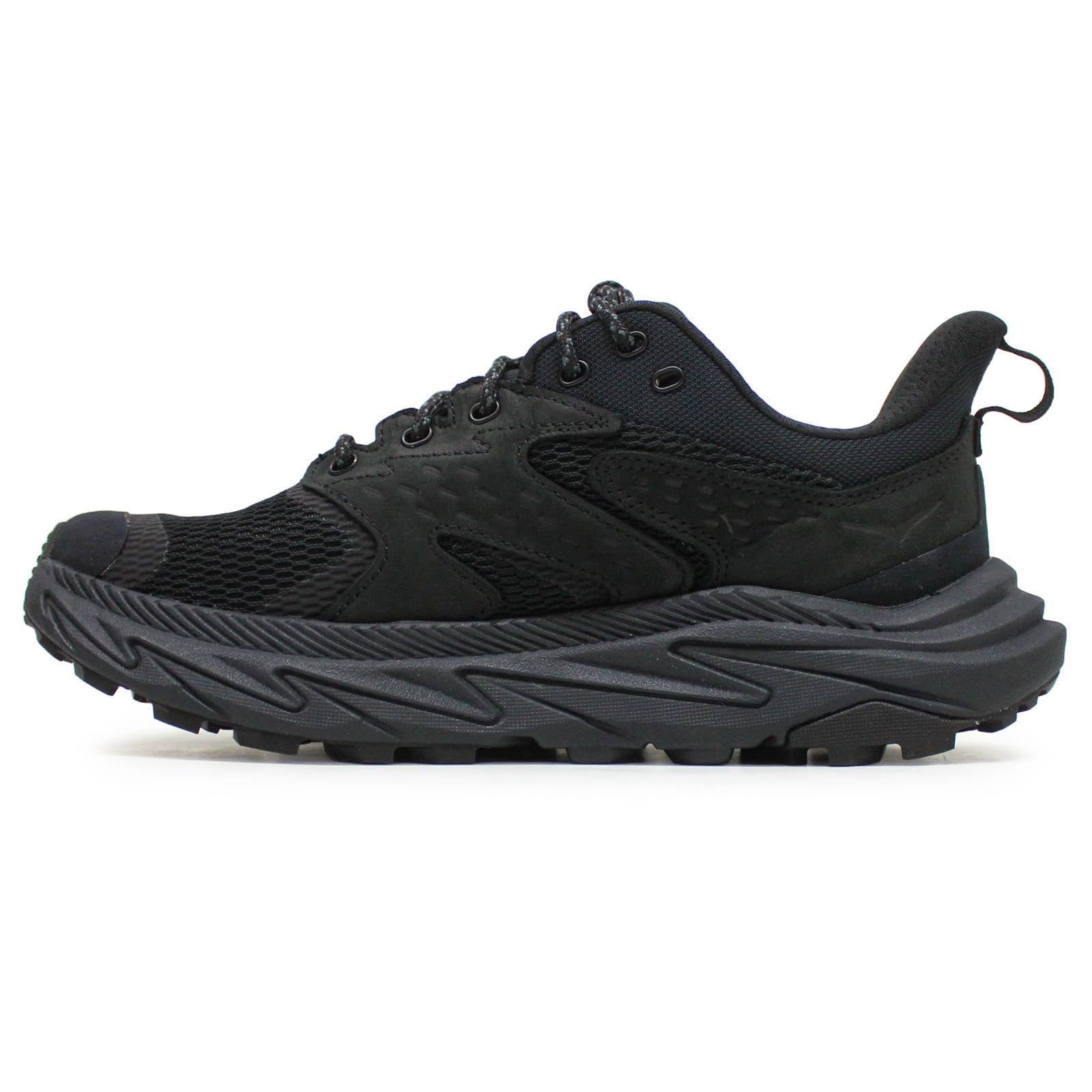 HOKA Youth Anacapa 2 Low GTX Nubuck Textile Black Black Trainers 4.5 US