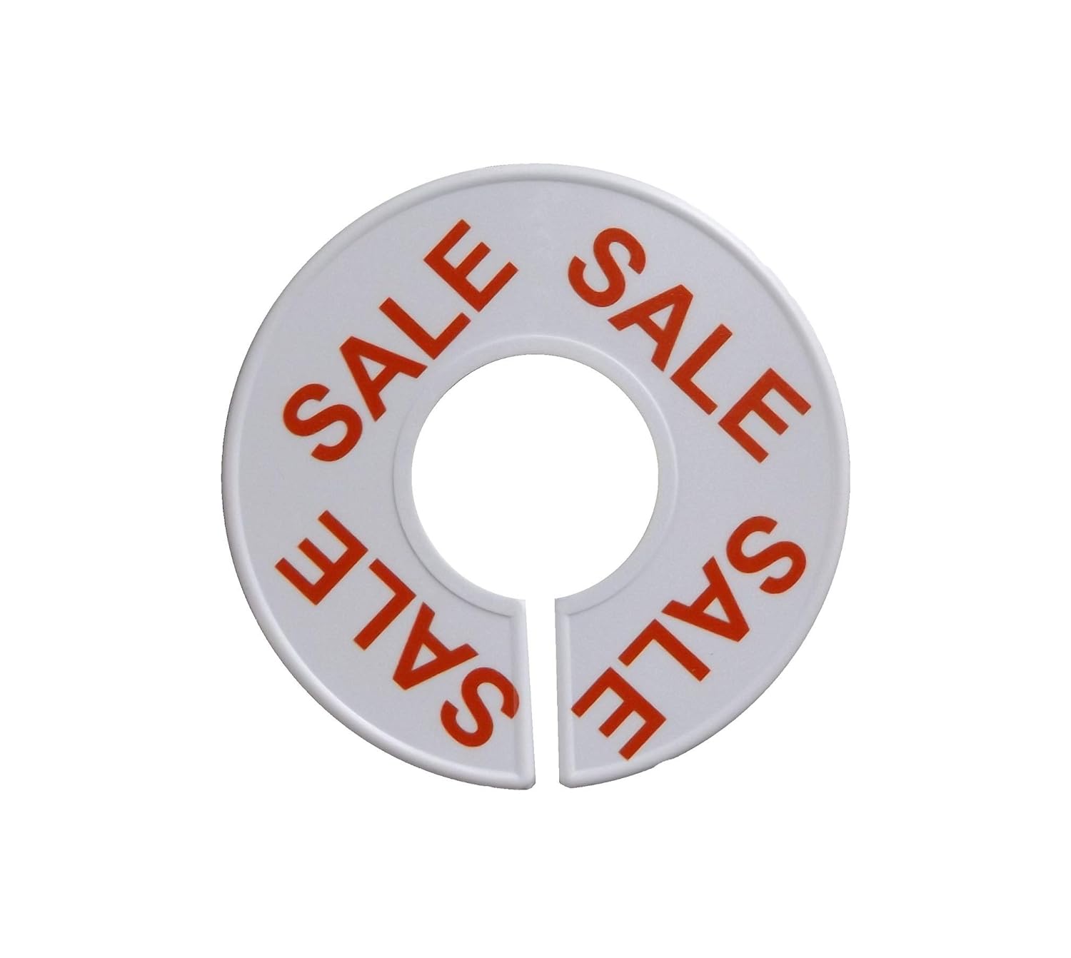 NAHANCO CWRSALE25 Clothing Rack Size Dividers for Home or Clothing Store, Round White, Red Print, Imprinted with Sale (Kit of 25)