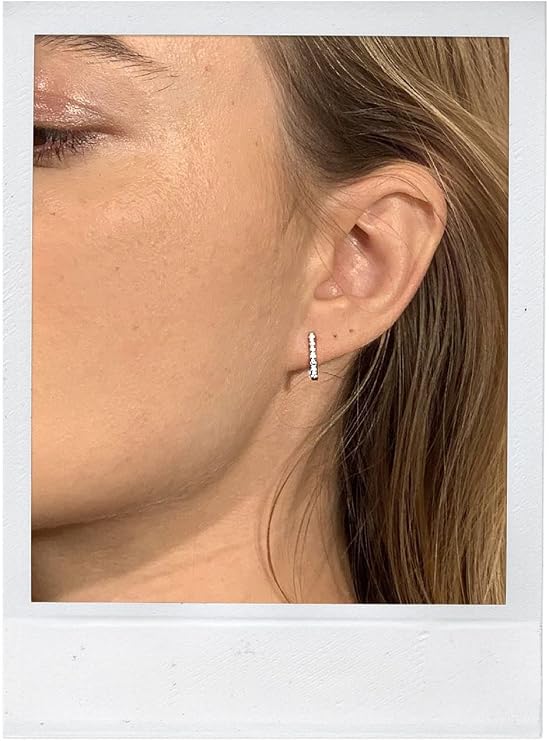 Mini Yellow Gold Diamond Bar Earring
