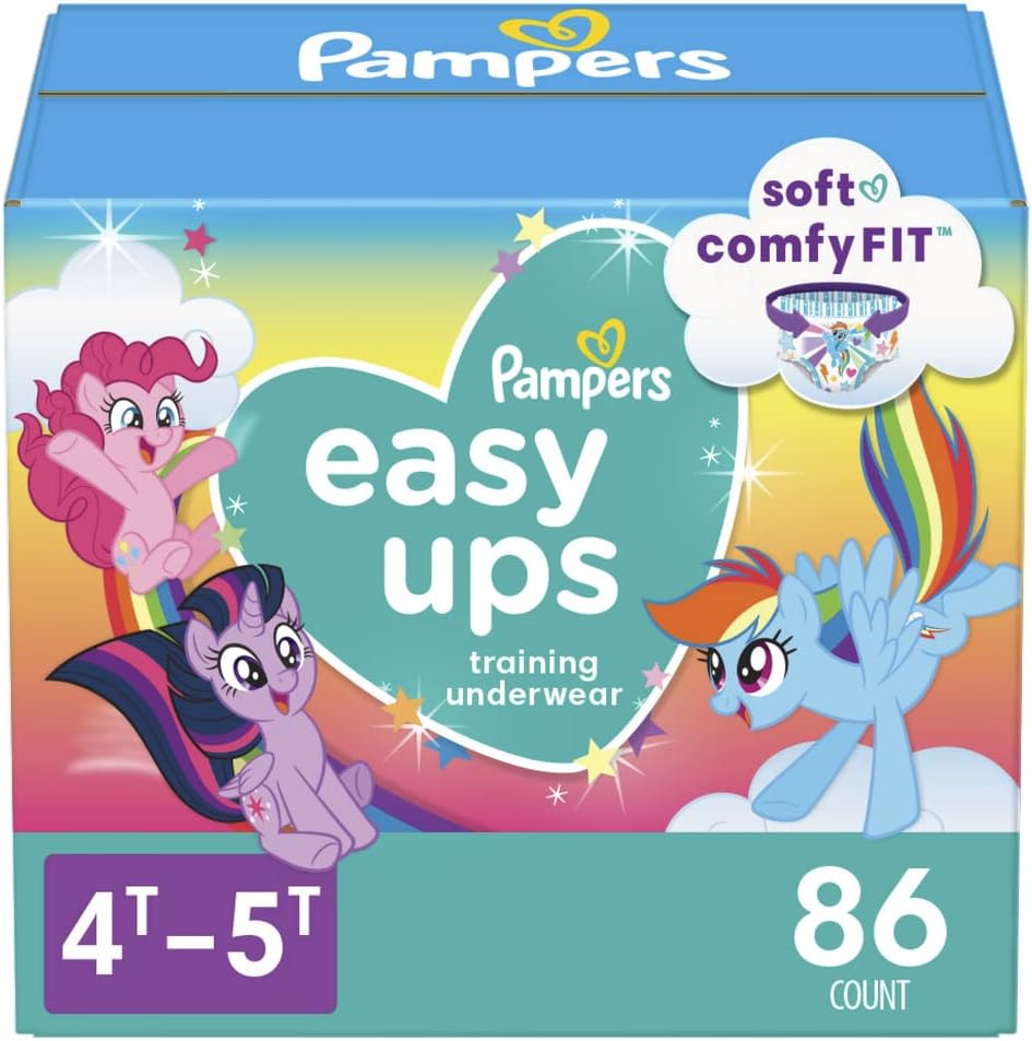Pampers Easy Ups Training Pants Girls and Boys, 4T-5T (Size 6), 86 Count, Giant Pack