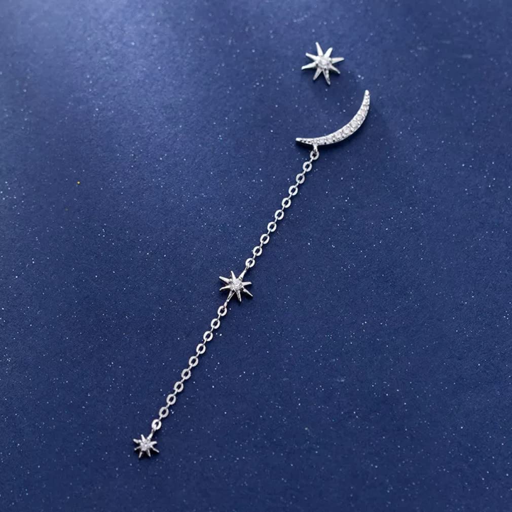 Orecchino a Goccia Asimmetrico a Forma di Stella lunare Colorata per Regalo da Donna Orecchino Pendente Gioielleria raffinata Popolare