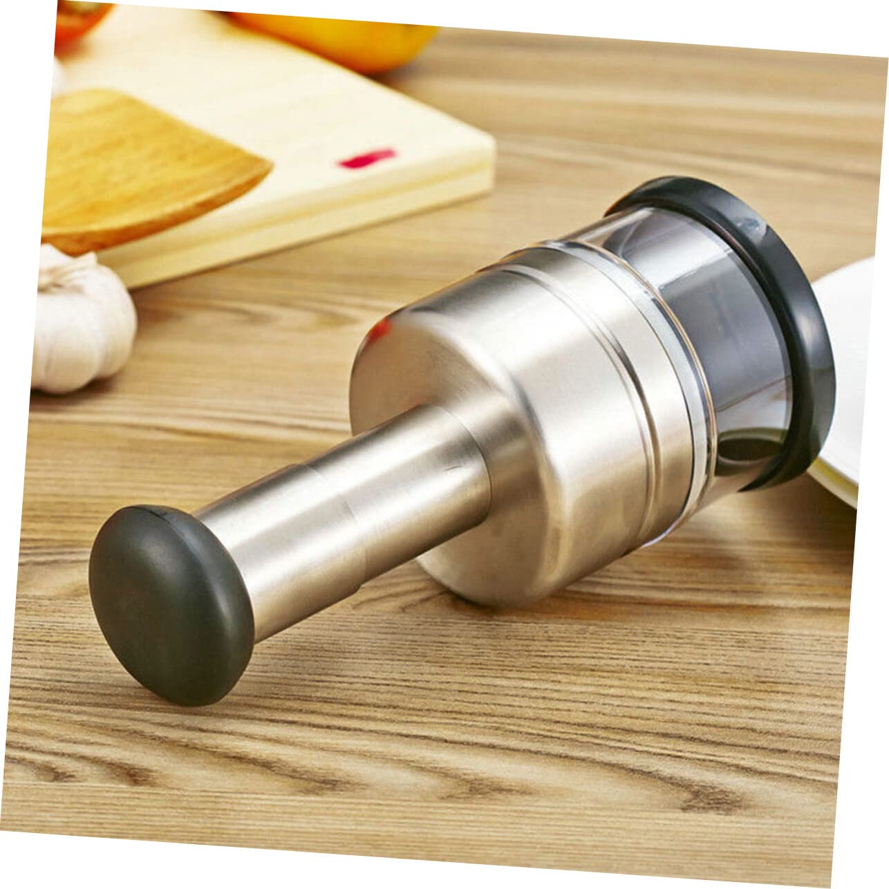 Allium Cepa Slicier Zwiebelschneider, manuell, manueller Knoblauchwolf, Edelstahl, Zwiebel-Knoblauchschneider, Zwiebelzerkleinerer, Fleischwolf, Gemüsezerkleinerer