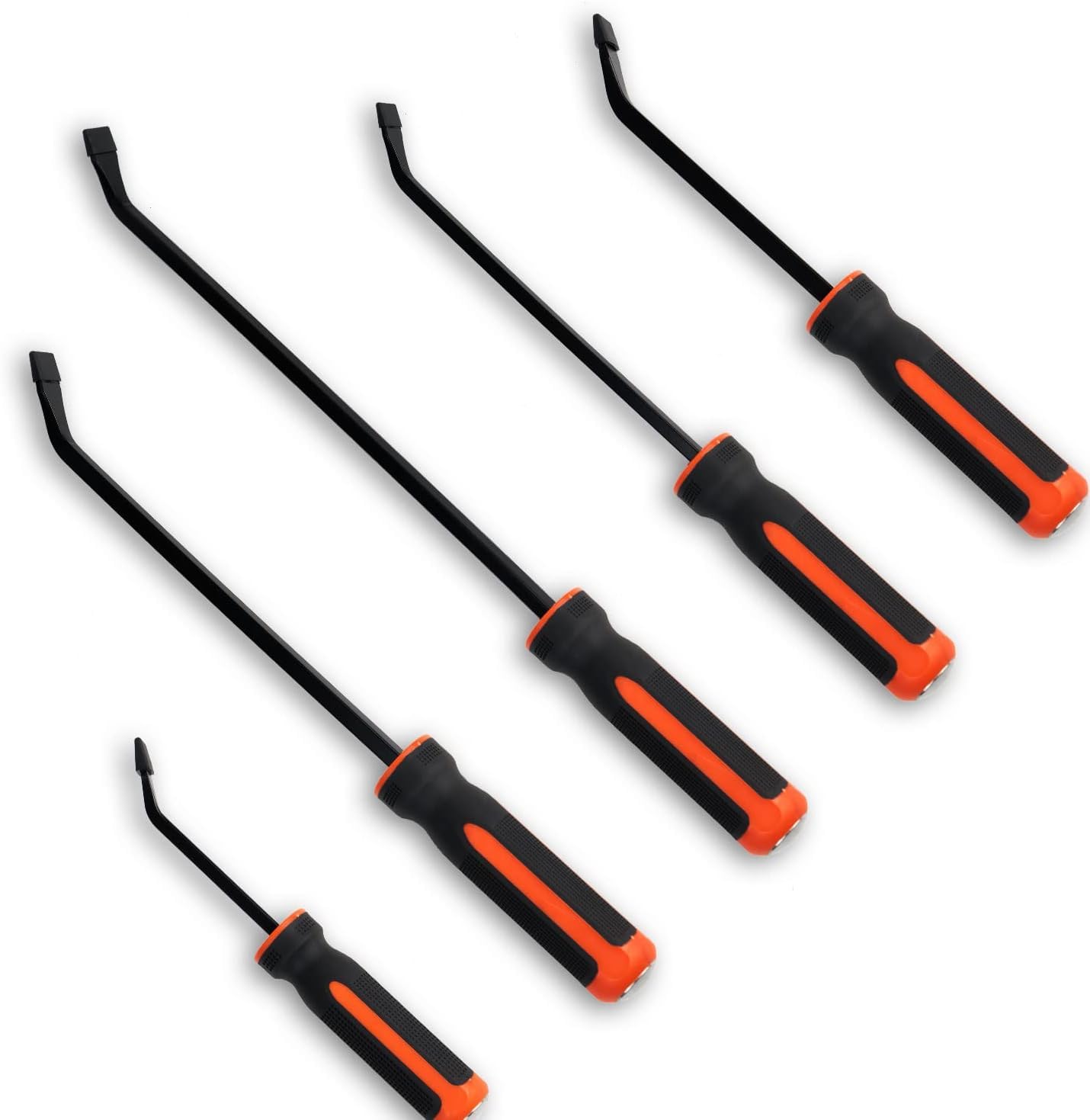 HARDK Heavy Duty Pry Bar Set of 5, Mechanic Hand Tools, Utility Pry Bar Set, Thicker Strike Cap Handle, Includes 8”,12”