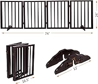 Vista 3 de Puertas plegables independientes para perros para casa, puerta de mascota para perros, puerta independiente para perros para interiores, puerta