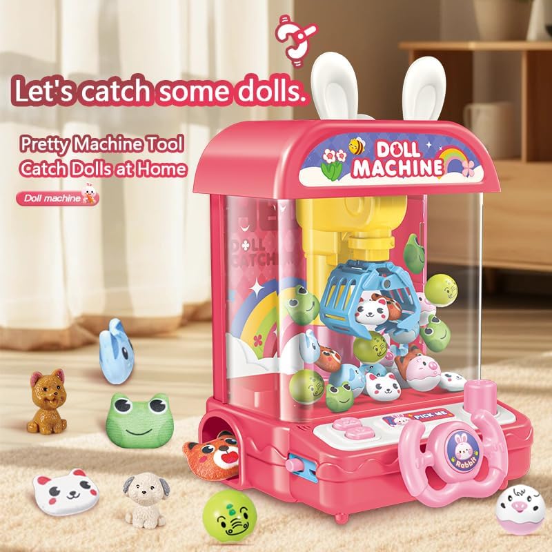 Mini Claw Machine with Music for Home,Candy Doll Vending Grabber,Accessories Include Rag Dolls & Animal Figurines & Balls,Prize Dispenser Toy for 3,4,5,6,7,8+Years Old Kids,Birthday Gift for Girl Boy - Image 2