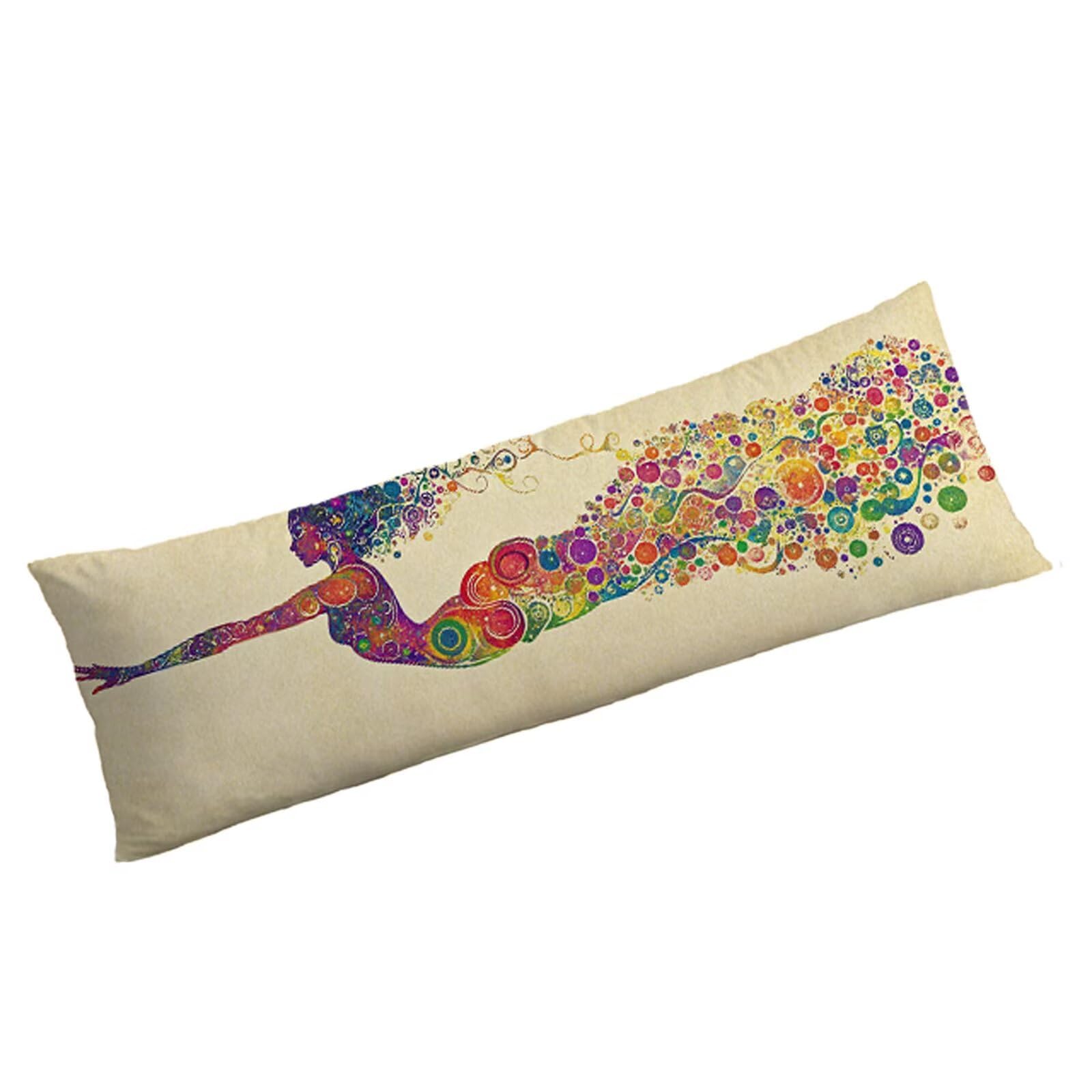 Poszewka na poduszkę 80 x 240 cm, kremowa poszewka na poduszkę 80 x 240 cm, bardzo miękka i oddychająca, nadruk dwustronny, poszewka na poduszkę z zamkiem błyskawicznym, dziewczynka xz-923
