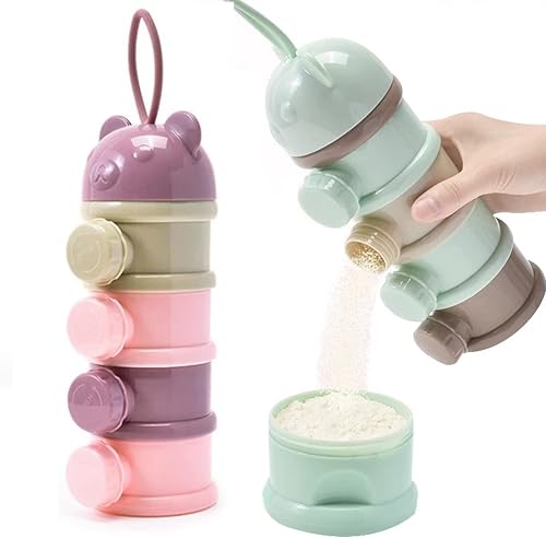 2 PCS Milk Powder Pots, Candy Storage Tank, Formula Dispenser Container Pot Box Milk Cans Snack Storage Box for Travel, 4 Layers