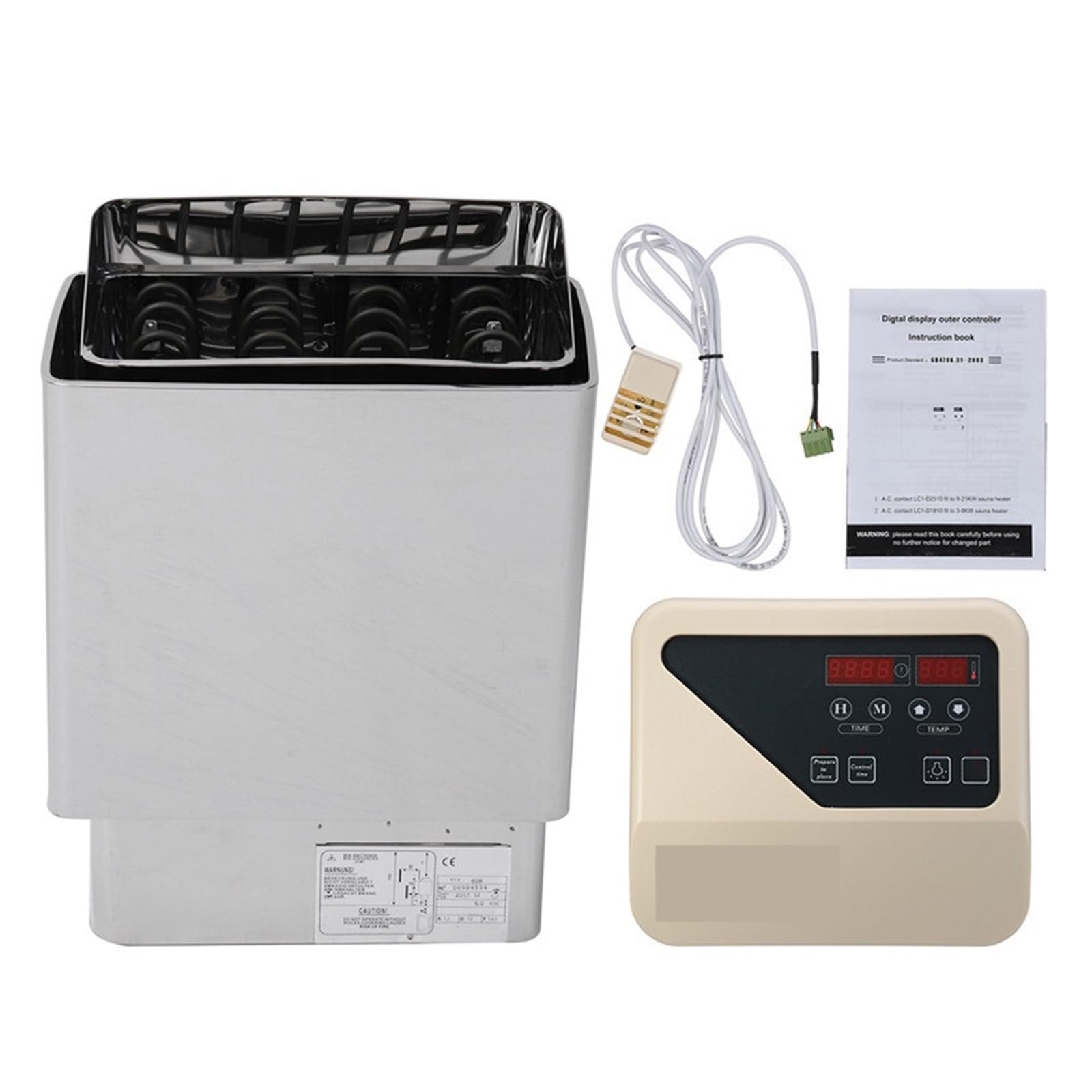 Generatore di Vapore per Sauna, riscaldatore Elettrico per Sauna da 6000 W, riscaldatore per Sauna Asciutto e Bagnato, Stufa in Acciaio Inossidabile per la casa, Hotel, Bagno, DOCC